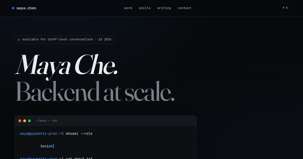Developer portfolio — screenshot